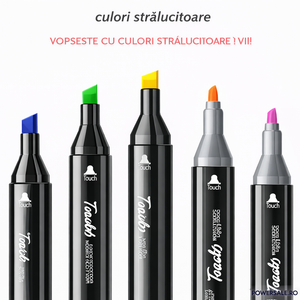 Pachet 2 x Set 36 Markere Dual Tip cu Geanta, 72 Bucati - Boomsale.ro