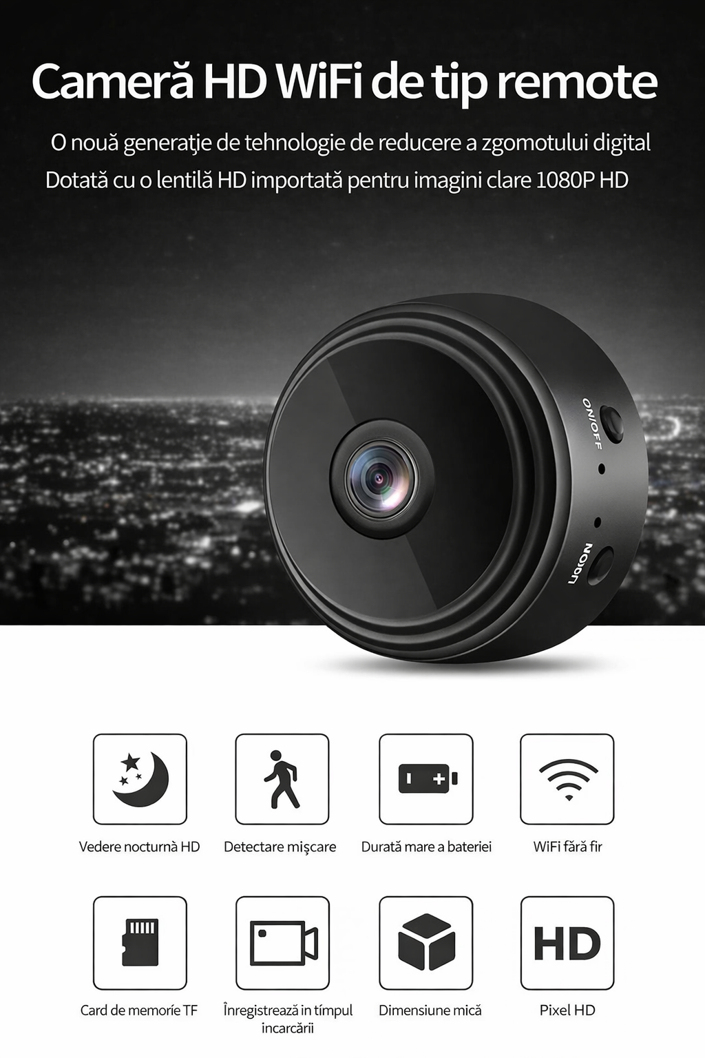Set 3 camere de supraveghere WiFi HD 1080P – monitorizare interioara, detectie miscare - Boomsale.ro