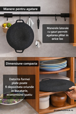 Set 2 Bucăți Plită Japoneză 32 cm – Antiaderentă, Gătire Rapidă pe Aragaz & Inducție - Boomsale.ro