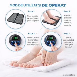 Set Aparat Masaj Picioare EMS + Aparat Masaj cu 6 trepte de viteza - Boomsale.ro