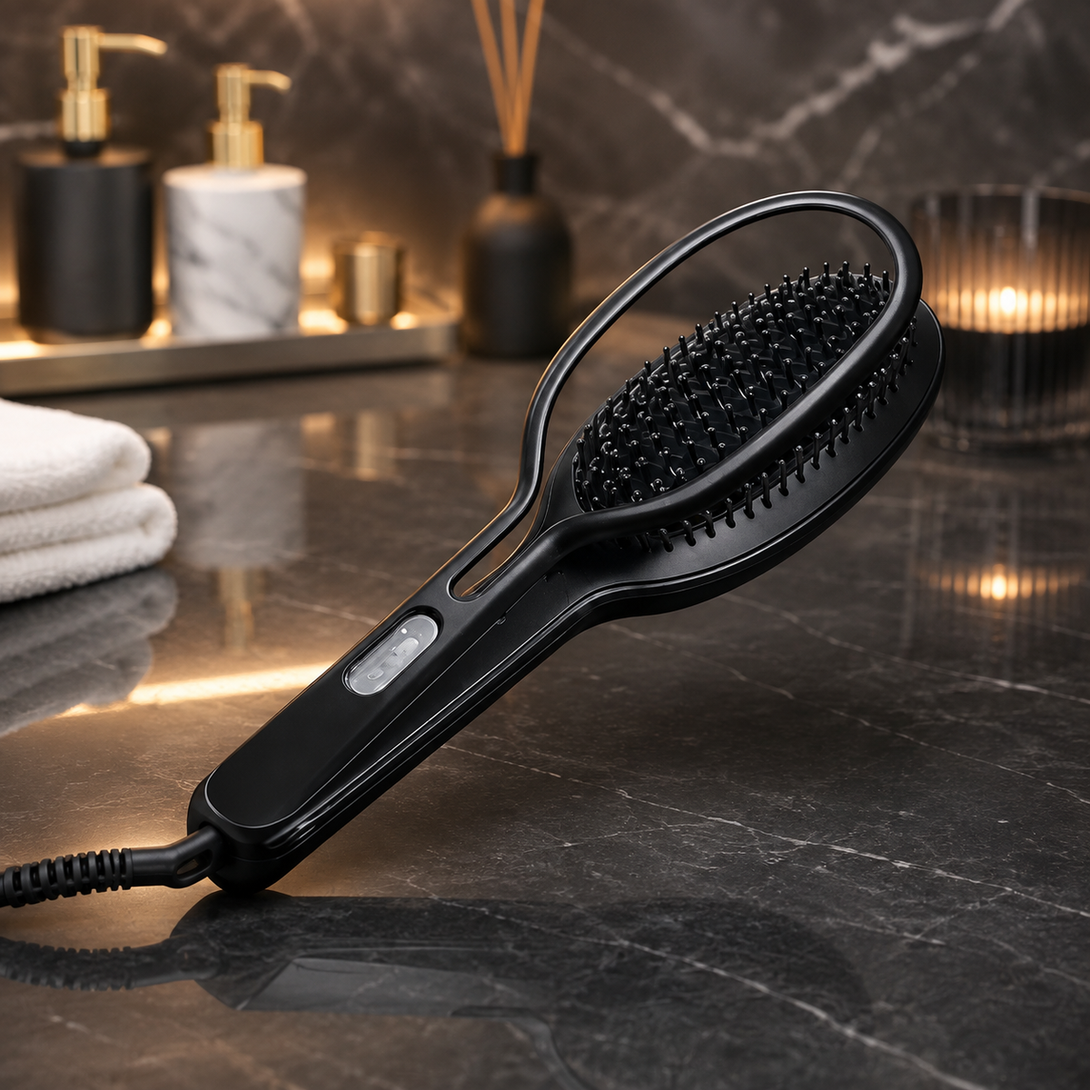 Perie Electrică de Îndreptat Părul – Îndreptare Rapidă, Temperatură Reglabilă până la 230°C, Efect Anti-Frizz, Styling Profesional Acasă