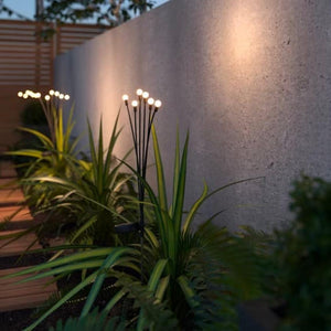Set 2 Lampi Solare Licurici pentru Gradina, 8 LED-uri, 70 cm, Lumina Alb Cald, IP65, ABS - Boomsale.ro