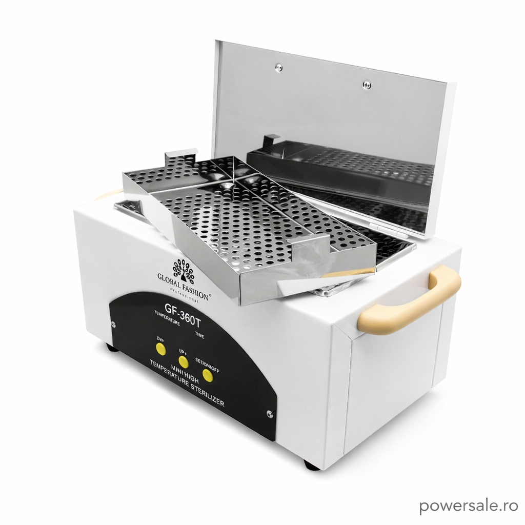 Sterilizator Profesional cu Aer Cald Global Fashion GF-360T cu Display Digital, 300W, 0-200°C + CADOU 100 Pungi Kraft Sterilizare 130×200 mm - Boomsale.ro