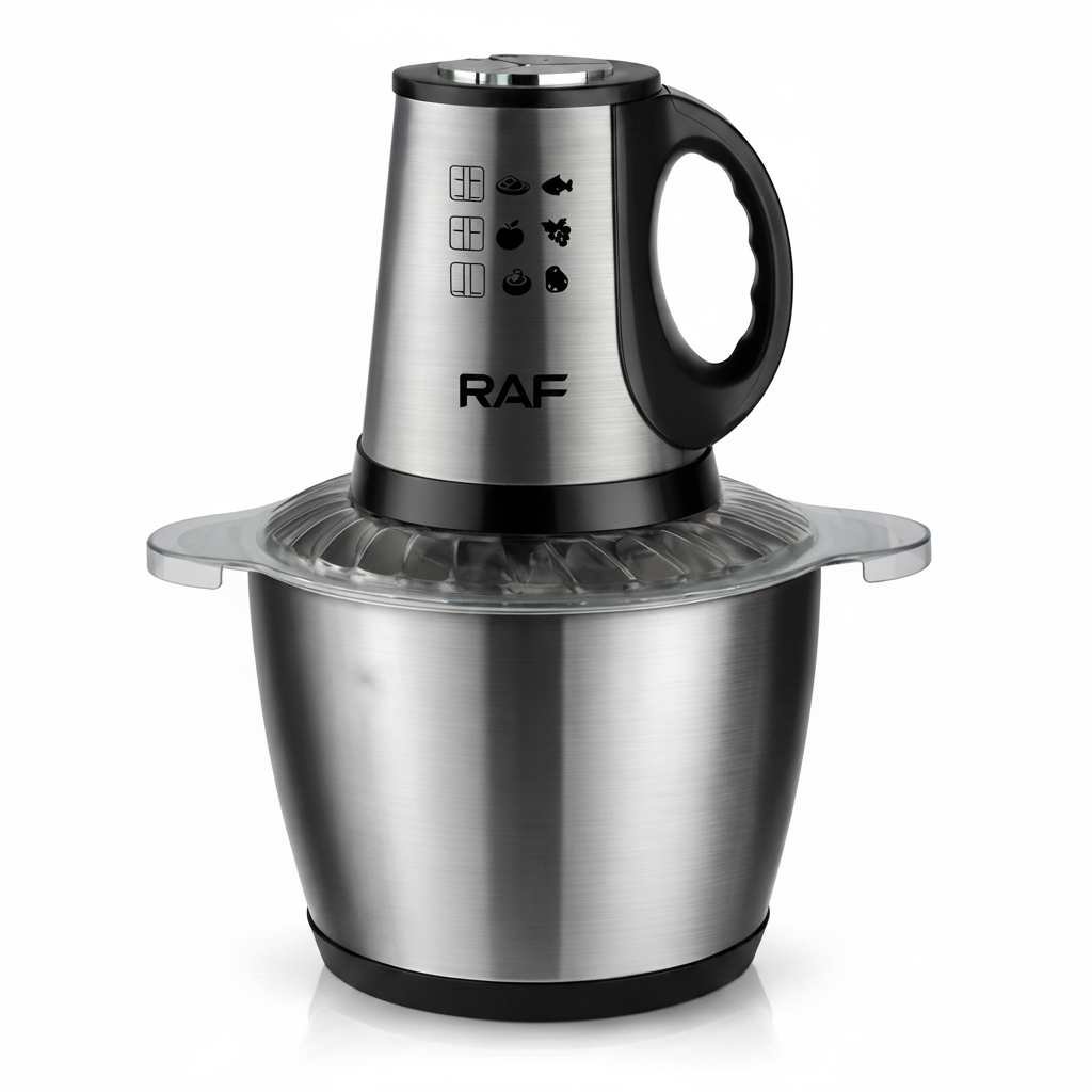 Tocator electric RAF 7032 din inox 3L, 2 viteze, motor puternic, pentru carne si legume - Boomsale.ro