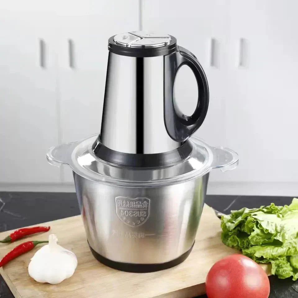 Tocator electric carne si legume, 4 lame inox, 2 viteze, capacitate mare, bol inox - Boomsale.ro