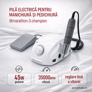 Freza Unghii Profesională BT-Marathon 3 Champion 35000 RPM, 45W – Aparat Manichiură și Pedichiură cu Pedală - Boomsale.ro