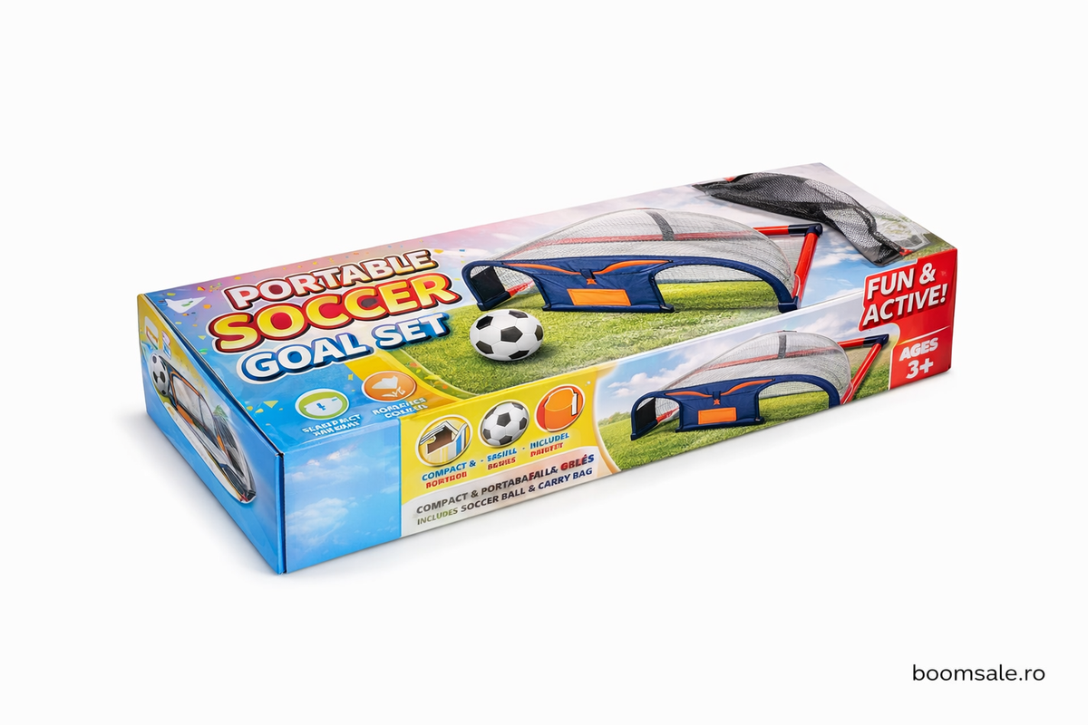 Joc Interactiv Fotbal Electronic pentru Copii – E-Jet Soccer Roundabout, Antrenament Reflexe, LED, Scor Automat, 80x42x23 cm - Boomsale.ro