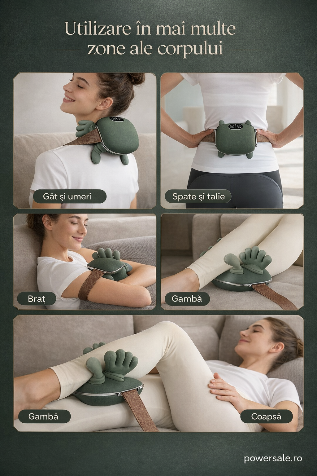 Aparat de masaj cervical cu tehnologie 4D și funcție de încălzire. Masaj profund pentru gât, umeri, spate și picioare. Design ergonomic, portabil și ușor de utilizat. - Boomsale.ro
