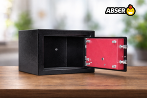 Seif din Oțel cu Închidere Electronică și Cheie 170x230x170 mm – Seif Securizat pentru Bani, Bijuterii și Documente - Boomsale.ro