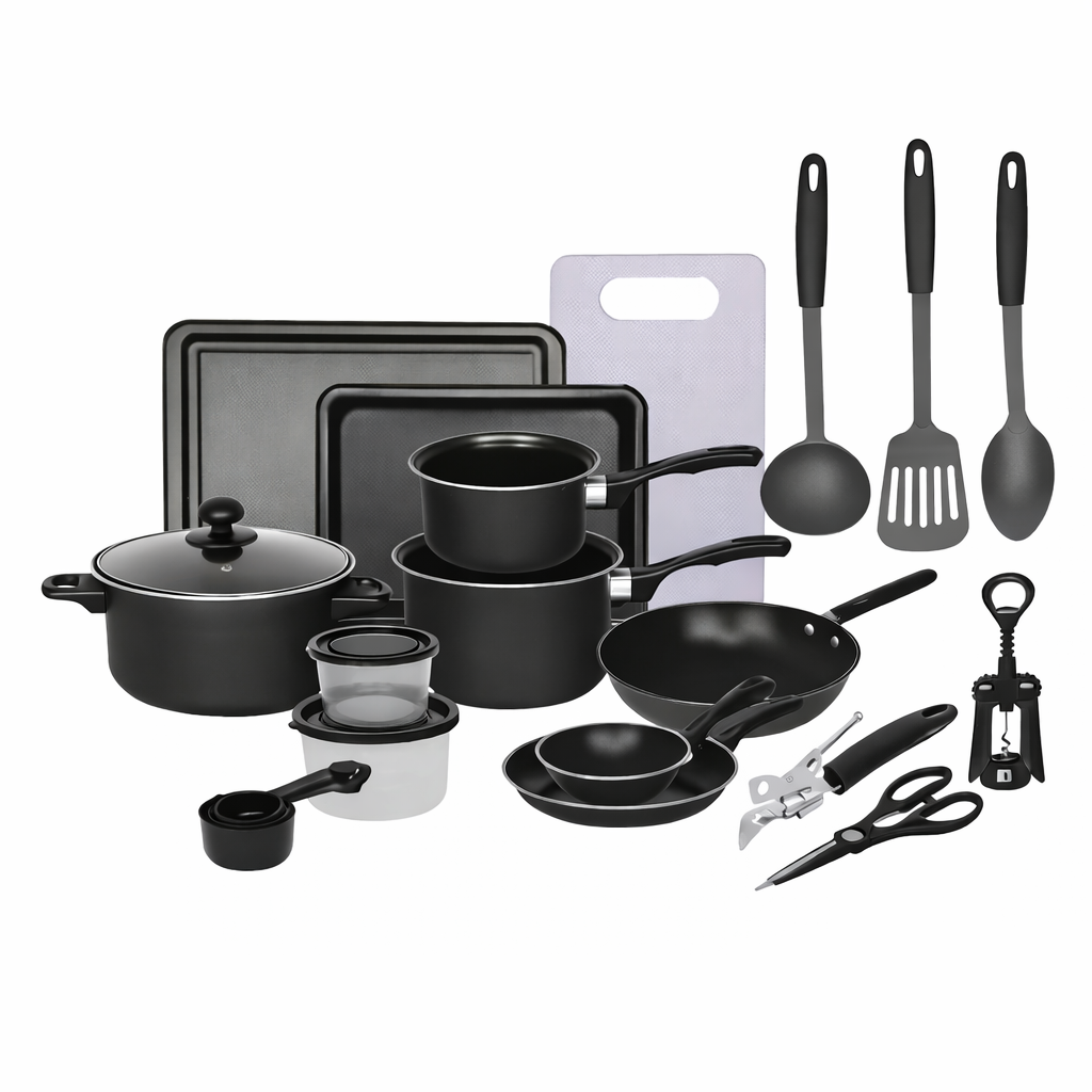 Set Ustensile Bucătărie Premium 22 pcs – Oale, Tigăi și Accesorii - Boomsale.ro