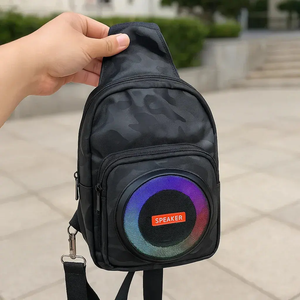 Boxă portabilă tip rucsac, Bluetooth 5.0, lumini RGB, FM, TWS, power bank - Boomsale.ro