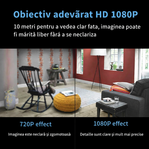 Set 2 Mini cameră de securitate wireless 1080P HD, vedere nocturnă - Boomsale.ro