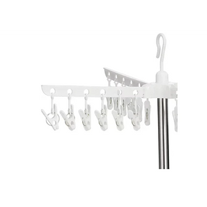 Uscator de rufe vertical, cu 3 niveluri rotative, 1 nivel cu clesti, pliabil, uscor de depozitat, din metal si plastic, alb/argintiu - Boomsale.ro