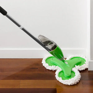 Mop triplu cu rezervor pulverizator, 3 capete rotative cu diametru 20 cm, 3 lavete microfibra, rezervor 600 ml - Boomsale.ro