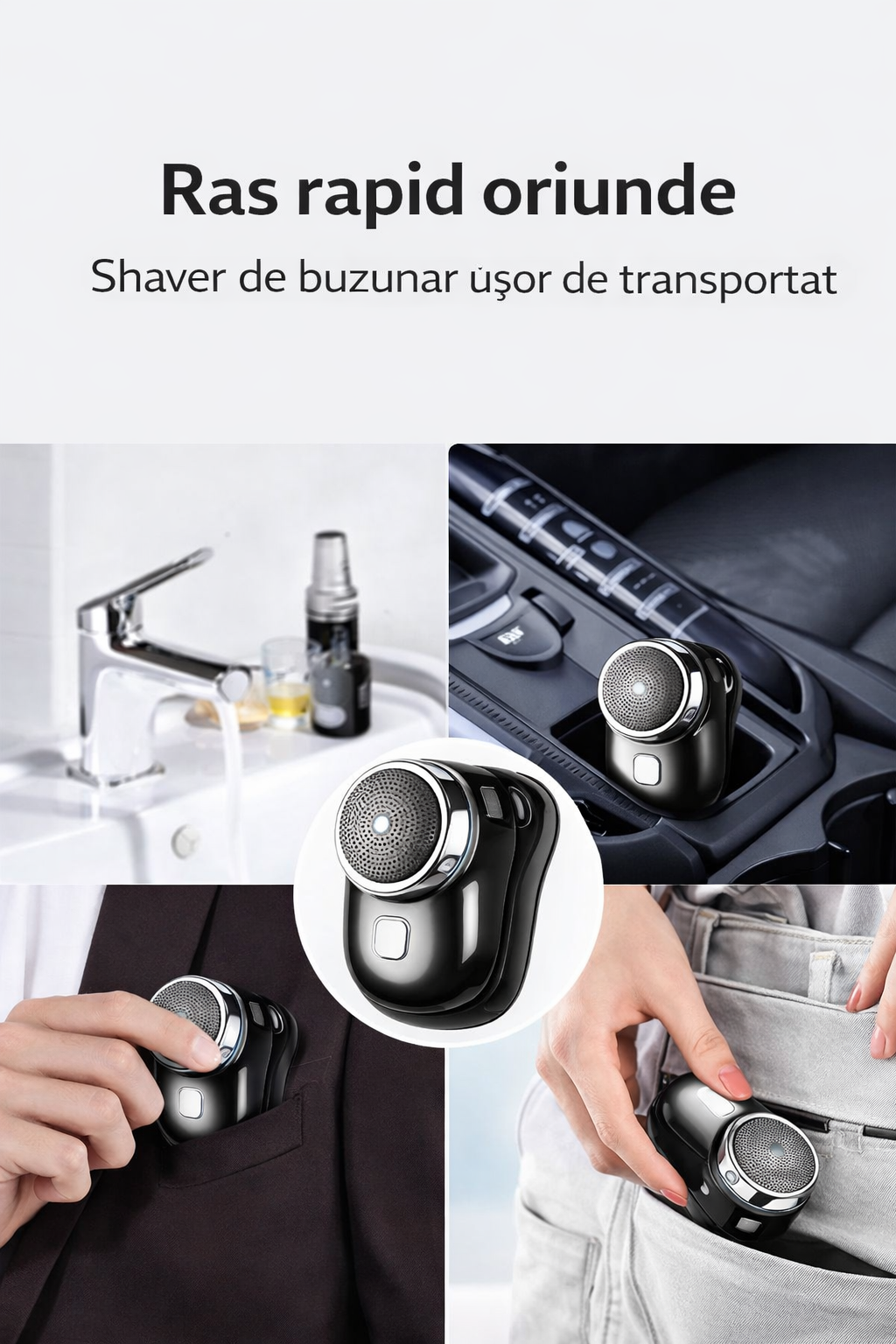 Set 2 aparate de ras electric portabile – design compact, usor de transportat - Boomsale.ro
