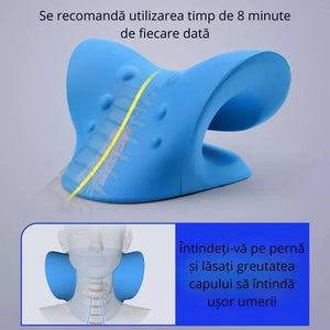 Set 2 Perne cervicale pentru gat si umeri, dispozitiv tractiune si relaxare musculara, culoare albastra - Boomsale.ro