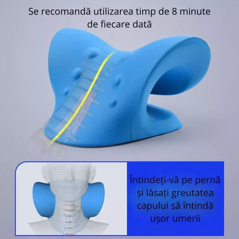 Set 2 Perne cervicale pentru gat si umeri, dispozitiv tractiune si relaxare musculara, culoare albastra - Boomsale.ro