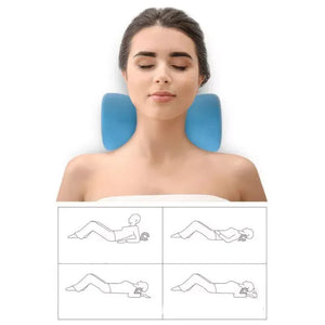 Set 2 Perne cervicale pentru gat si umeri, dispozitiv tractiune si relaxare musculara, culoare albastra - Boomsale.ro
