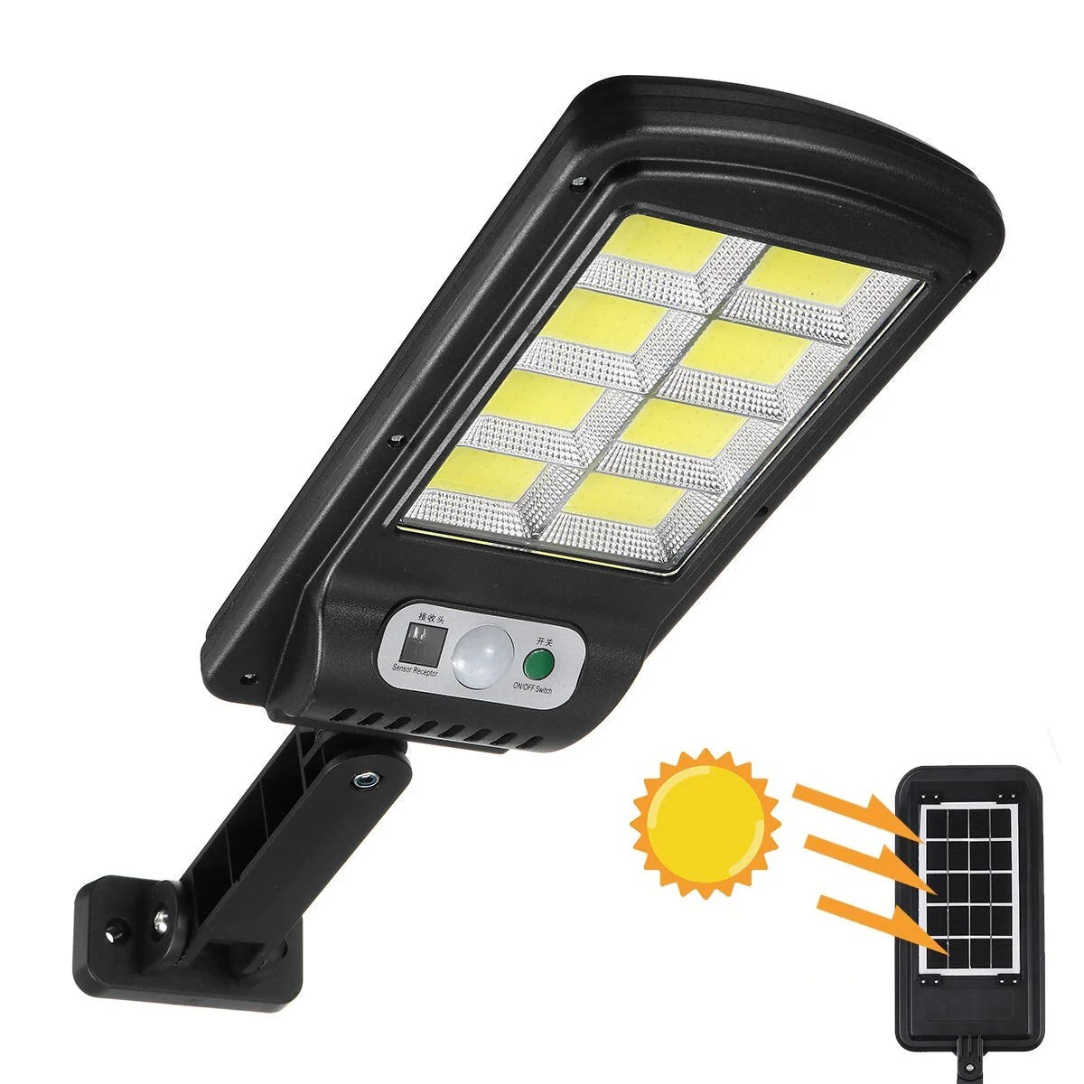 Lampa cu Incarcare Solara, Jortan 8 Celule, 100W, 160 LED-uri COB, Senzor de miscare - Boomsale.ro
