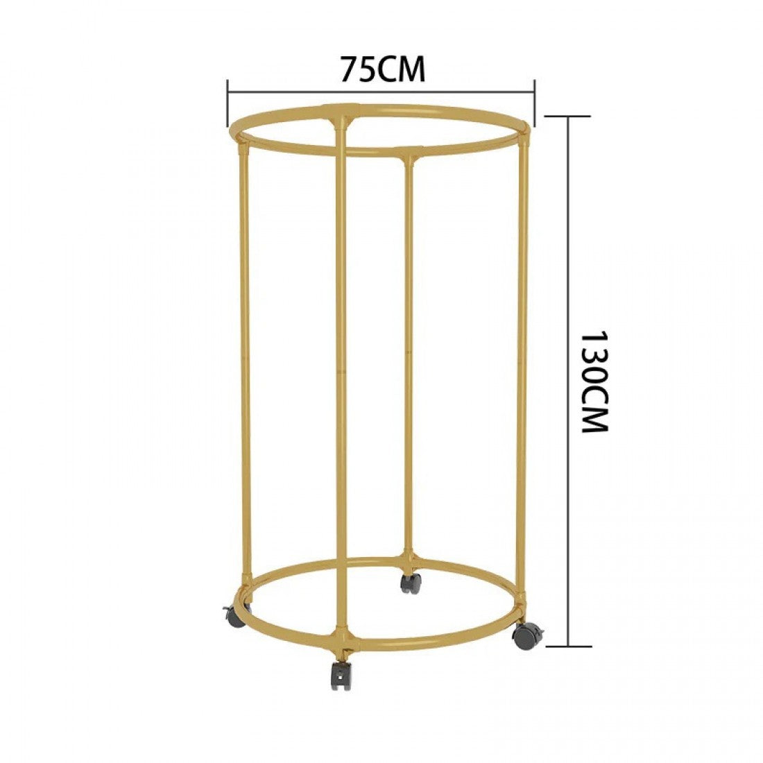 Suport Rotund pentru Haine din Otel Inoxidabil cu Roti, Finisaj Gold, Capacitate 40 kg - Boomsale.ro