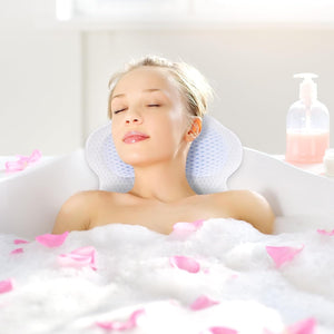 Perna pentru cada cu suport ergonomic pentru cap, material textil moale, alb - Boomsale.ro