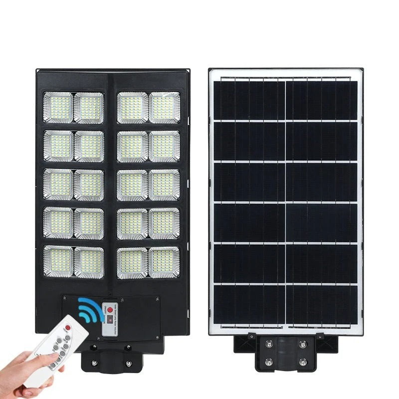 Lampa solara stradala dubla Jortan 1000W, Telecomanda si Suport Metalic - Boomsale.ro
