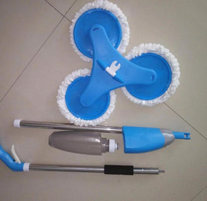 Mop Spray Triplu 600 ml, Microfibra Reutilizabila si Capete Rotative - Boomsale.ro