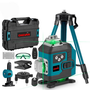 Nivela laser 4D, 16 linii, cu telecomanda, cu 2 baterii, albastru/negru - Boomsale.ro