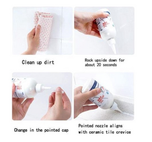 Set 2 x Umplutura Impermeabila pentru Rosturi de Gresie si Faianta, Etansare Rapida si Durabila, Alb, 150 ml/sticla - Boomsale.ro