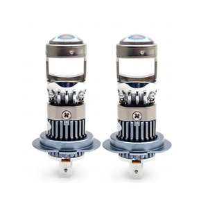 Set 2 Becuri Auto H4, H7, LED cu Lupa PRO, 140W, Set 2, 6500K, Luminozitate 300% - Boomsale.ro