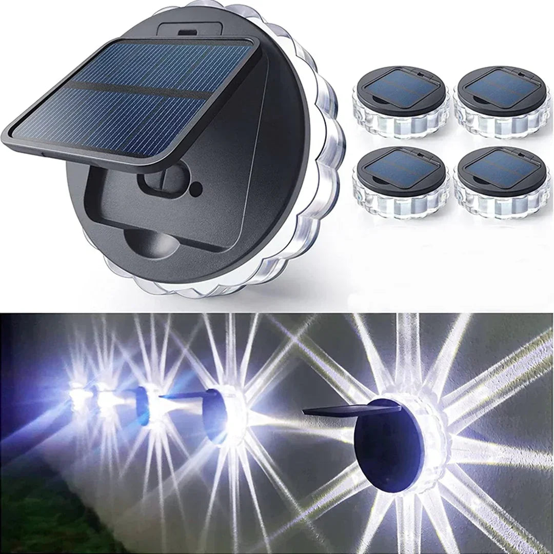 Set 4 Lampi Solare LED Model Floare, Senzor de Lumina - Boomsale.ro
