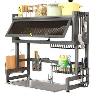 Scurgator, Raft vase, 85 cm lungime, otel Premium inoxidabil, anticoroziune, design versatil, uscare/depozitare, negru - Boomsale.ro
