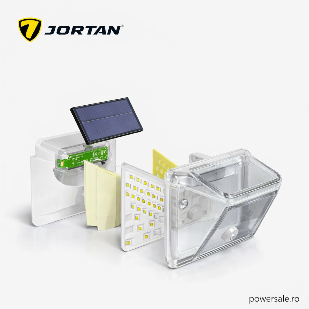 Set 10 Bucăți Lampă Solară LED 90 LED-uri, Senzor de Mișcare, IP65 Impermeabilă, Panou Solar, Lumină Alb Rece pentru Curte, Grădină, Terasă – JORTAN - Boomsale.ro