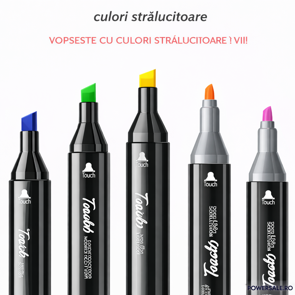 Pachet 2 x Set 36 Markere Dual Tip cu Geanta, 72 Bucati - Boomsale.ro