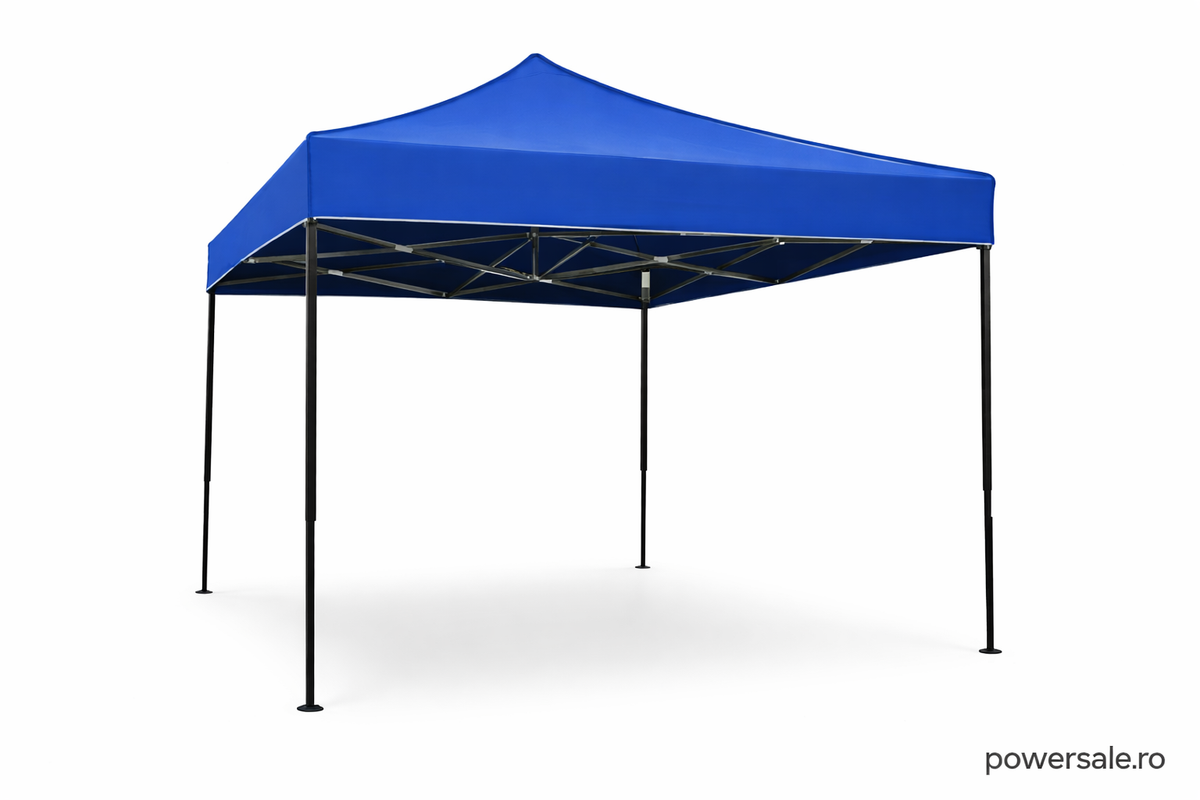 Pavilion Pliabil 3x3m Profesional – Cort Impermeabil 800 g/m² cu Structură Metalică Tip Armonică pentru Grădină, Evenimente și Târguri - Boomsale.ro