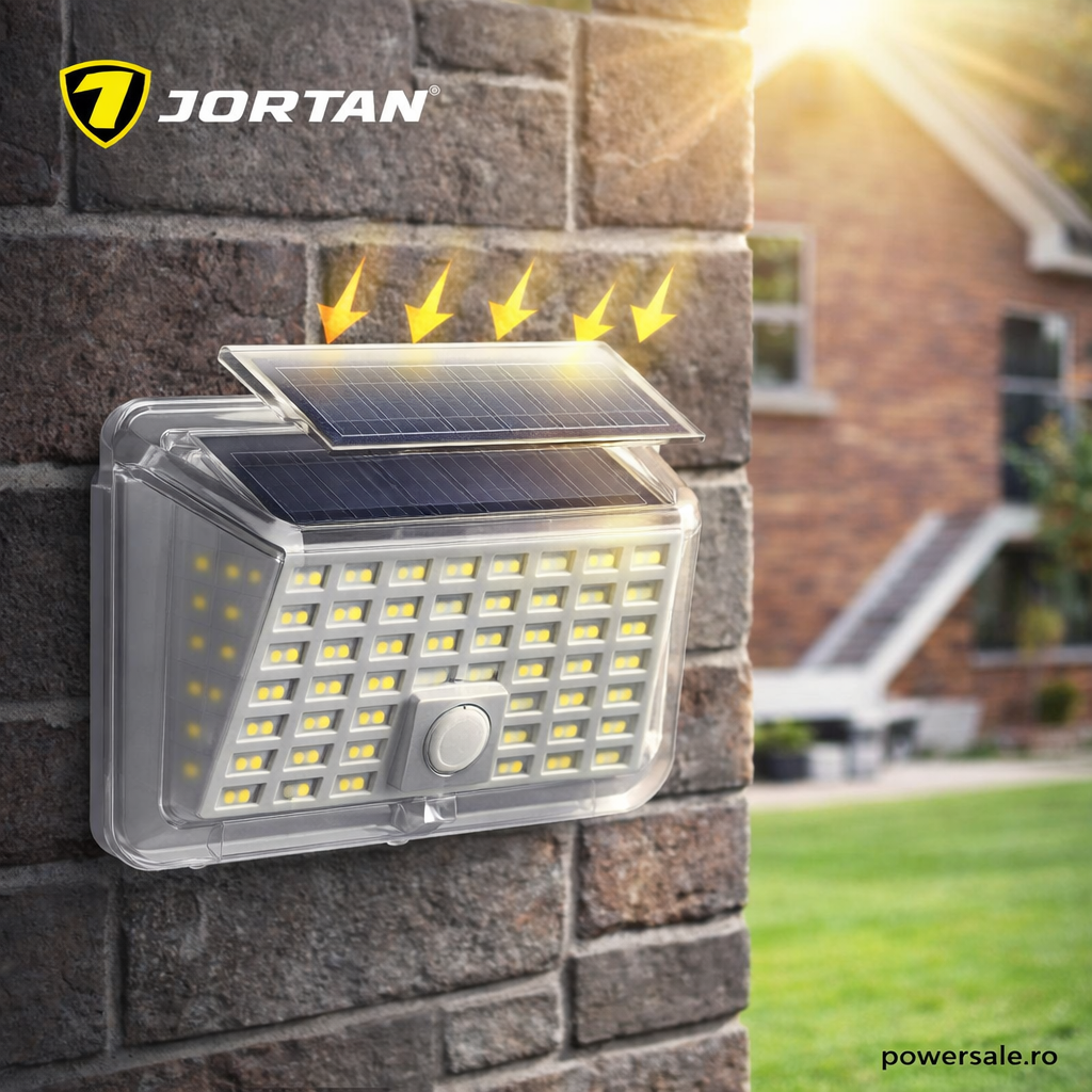 Set 10 Bucăți Lampă Solară LED 90 LED-uri, Senzor de Mișcare, IP65 Impermeabilă, Panou Solar, Lumină Alb Rece pentru Curte, Grădină, Terasă – JORTAN - Boomsale.ro