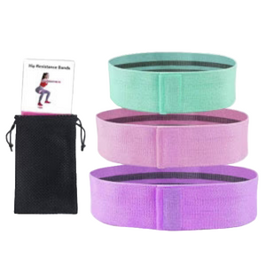 Set 3 benzi elastice din material, 3 niveluri de rezistenta, saculet inclus - Boomsale.ro
