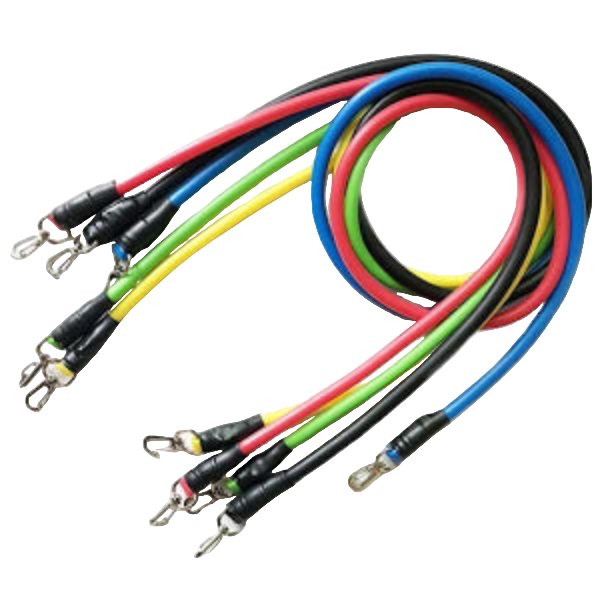 Sistem de antrenament fitness cu corzi extensibile, prinderi multiple, 11 piese - Boomsale.ro