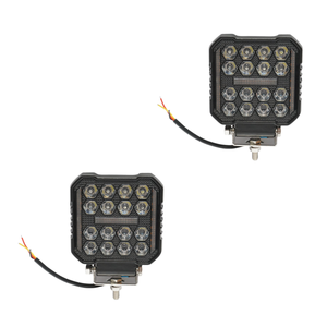 Set 2 Proiectoare Patrate Auto LED 48W cu DRL, 9-80V, Lumina Alb-Galben, IP67 - Boomsale.ro