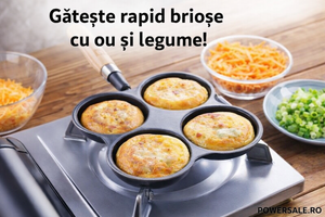 Tigaie 4 compartimente + Presa usturoi CADOU - Boomsale.ro