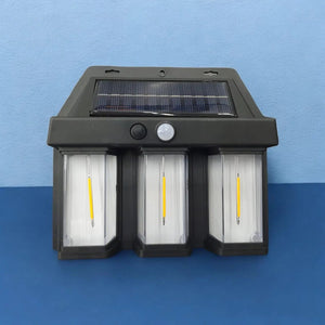 Set 3 x Lampa Solara de Perete tripla, LED, Senzor Miscare - Boomsale.ro