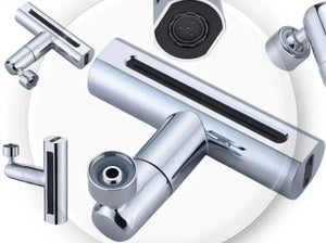 Set 2 Extensii robinet 3 in 1, 360°, 3 moduri de functionare, cupru, argintiu - Boomsale.ro