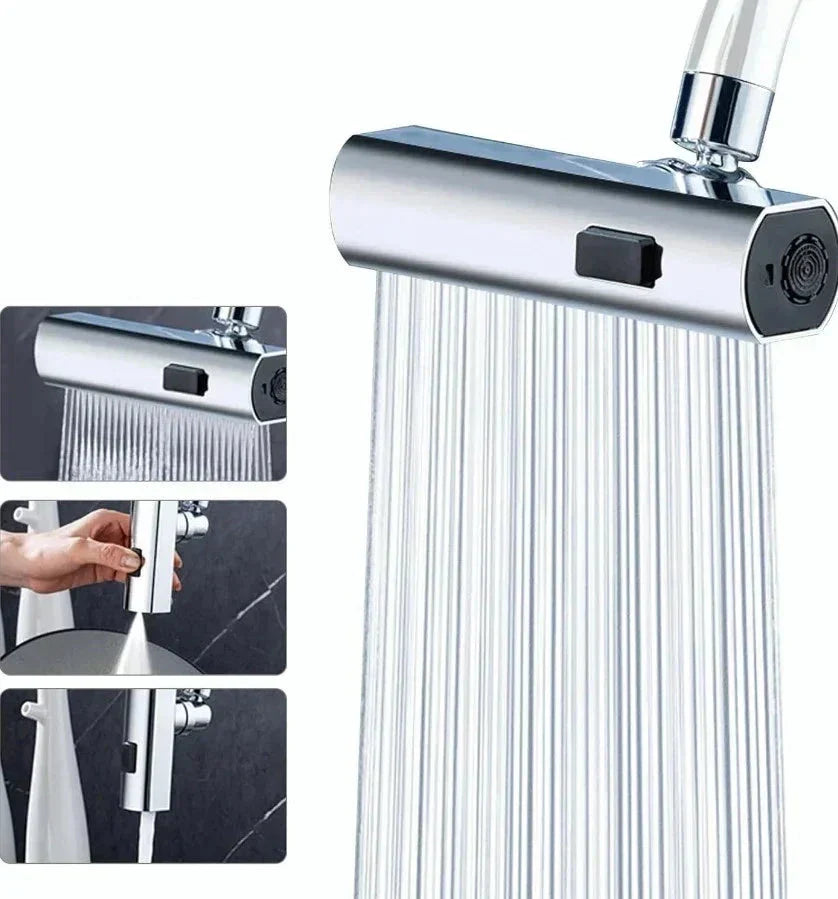 Set 2 Extensii robinet 3 in 1, 360°, 3 moduri de functionare, cupru, argintiu - Boomsale.ro