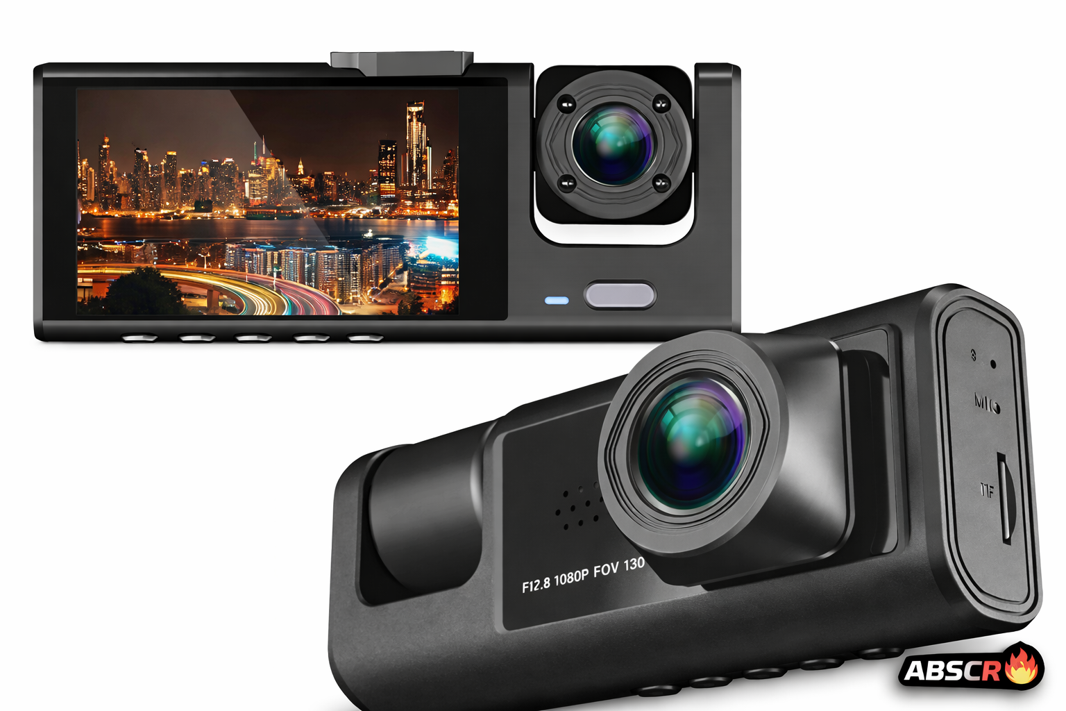 Camera auto DVR 3 canale, fata + interior + spate, Full HD 1080P, unghi larg 170°, ecran 2 inch, vedere nocturna, G-sensor, inregistrare in bucla - Boomsale.ro