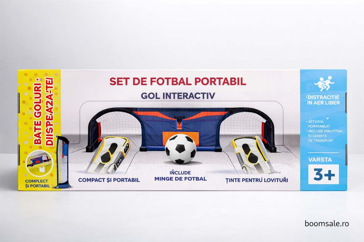Joc Interactiv Fotbal Electronic pentru Copii – E-Jet Soccer Roundabout, Antrenament Reflexe, LED, Scor Automat, 80x42x23 cm - Boomsale.ro