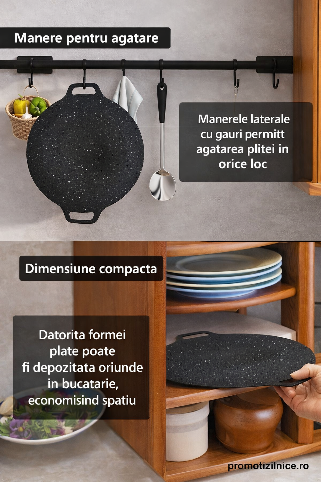 Set 2 Bucăți Plită Japoneză 32 cm – Antiaderentă, Gătire Rapidă pe Aragaz & Inducție - Boomsale.ro