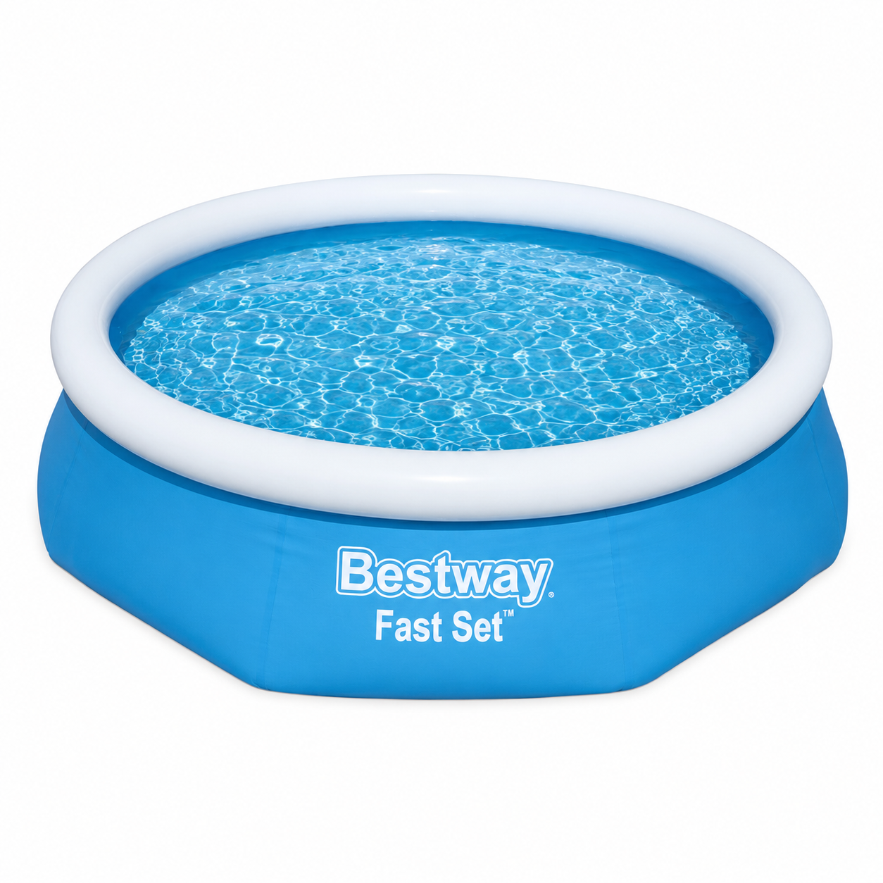 Piscina Gonflabila Bestway Fast Set Rotunda 244 x 61 cm, Capacitate 1880 Litri, Montaj Rapid, Albastra - Boomsale.ro