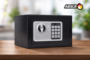 Seif din Oțel cu Închidere Electronică și Cheie 170x230x170 mm – Seif Securizat pentru Bani, Bijuterii și Documente - Boomsale.ro