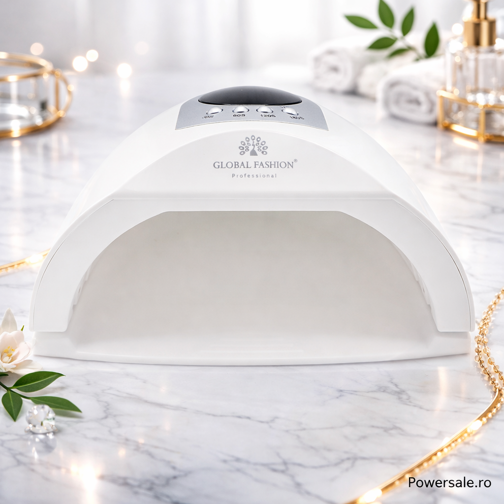Lampă Unghii LED UV Global Fashion L-1004 268W Profesională – Uscare Rapidă Gel și Ojă Semipermanentă - Boomsale.ro