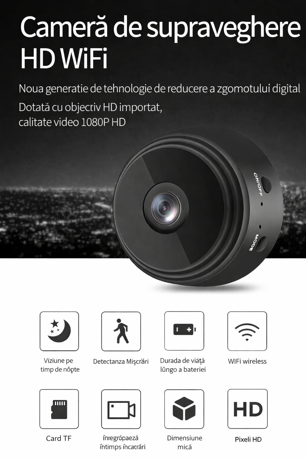 Set 3 camere de supraveghere WiFi HD 1080P – monitorizare interioara, detectie miscare - Boomsale.ro